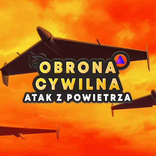 Cover art: Civil Defense, air attack, drones over a city