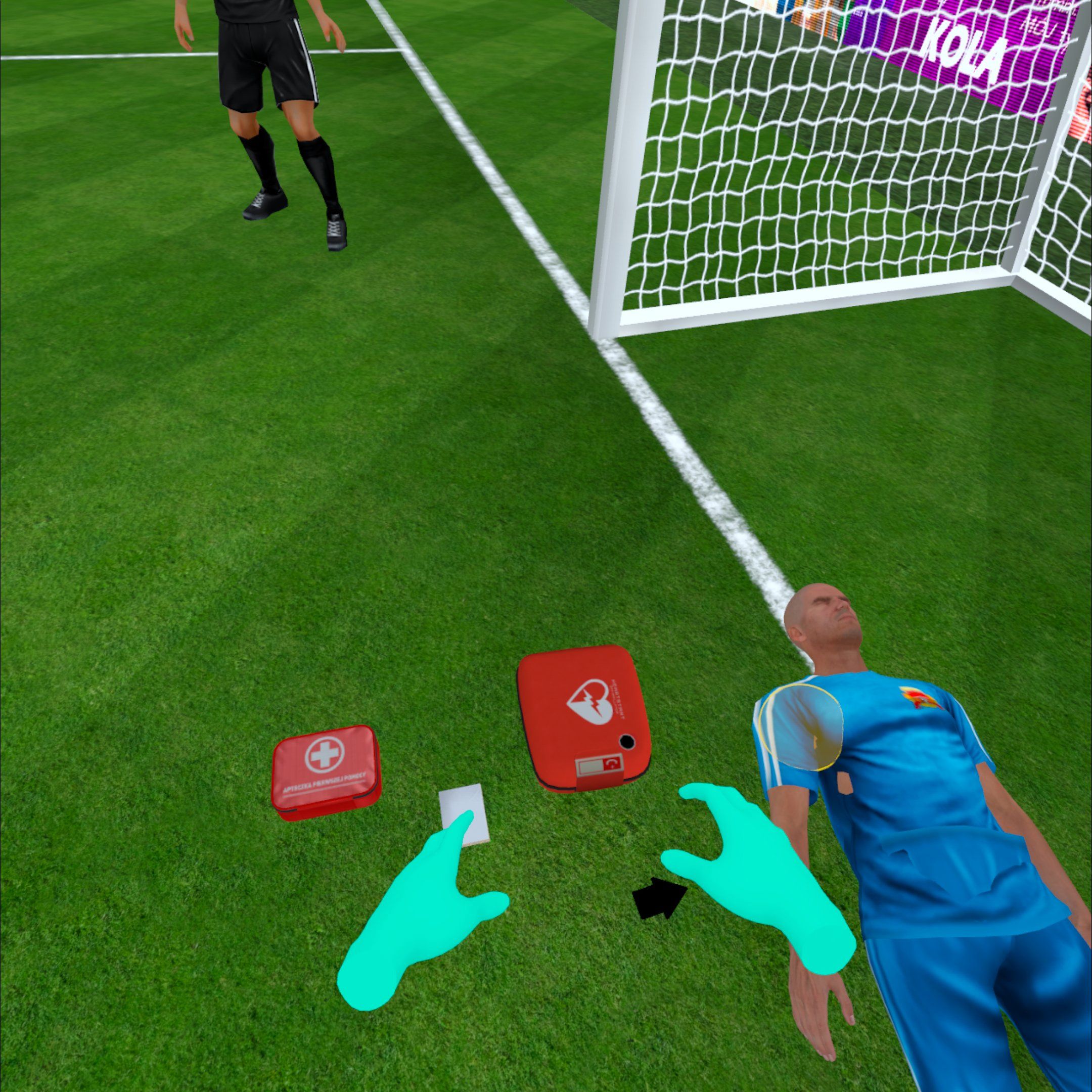 Erste-Hilfe-Schulung in VR: AED einsetzen und Herz-Lungen-Wiederbelebung bei Sportveranstaltungen.