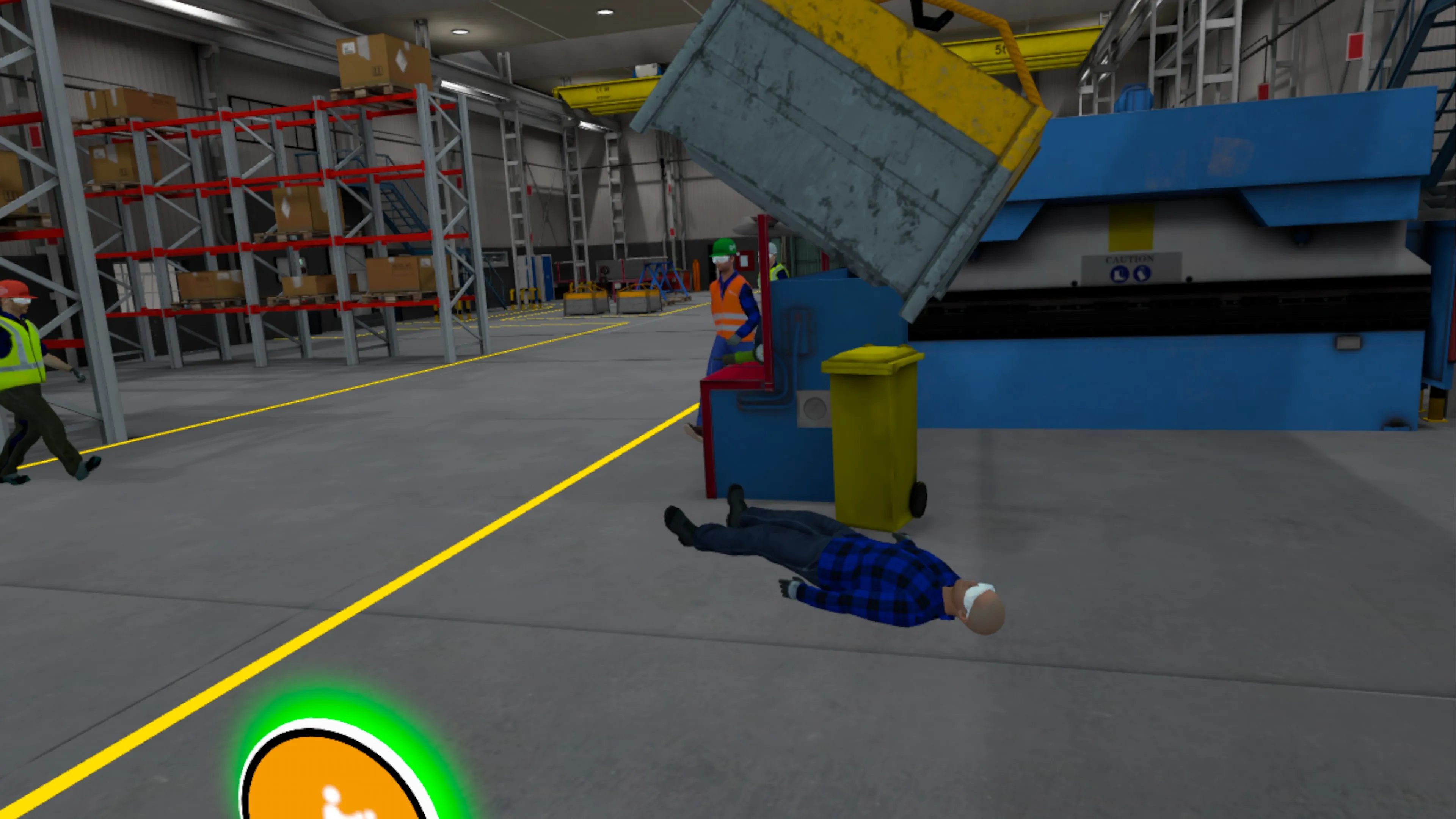 Sécurité au travail en VR : réanimation de base et premiers secours pour les usines.