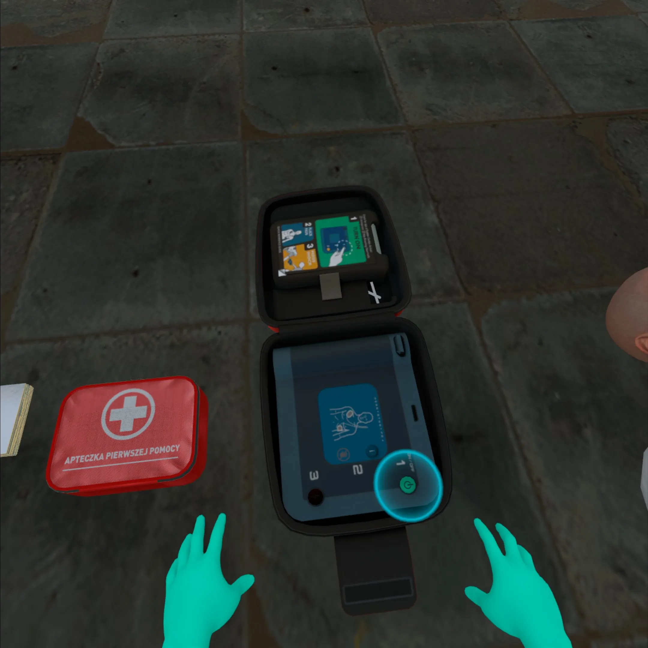 First aid VR – performing CPR and using AED in critical situations.
