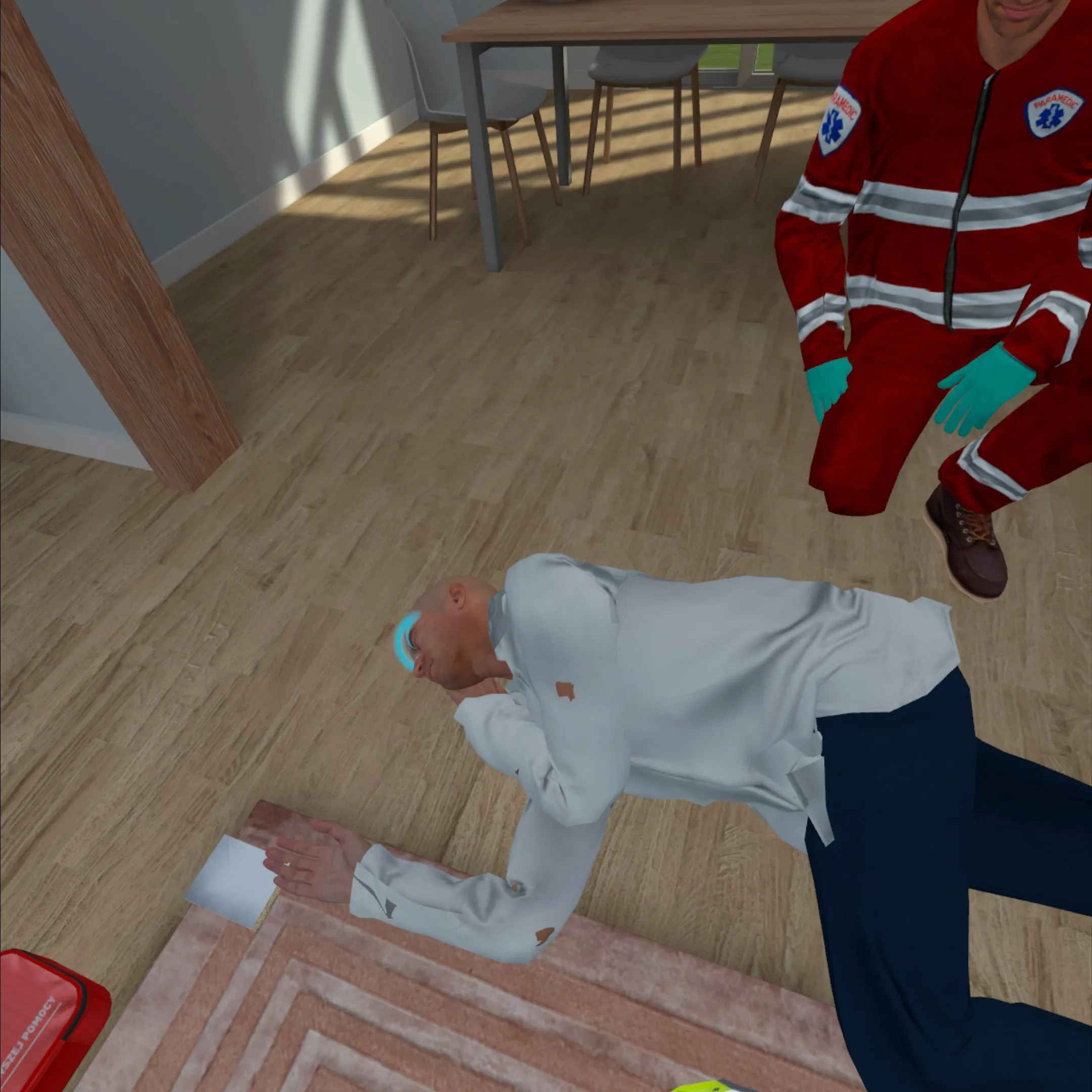 Primeros auxilios en VR: realizar el SVB en una emergencia doméstica.