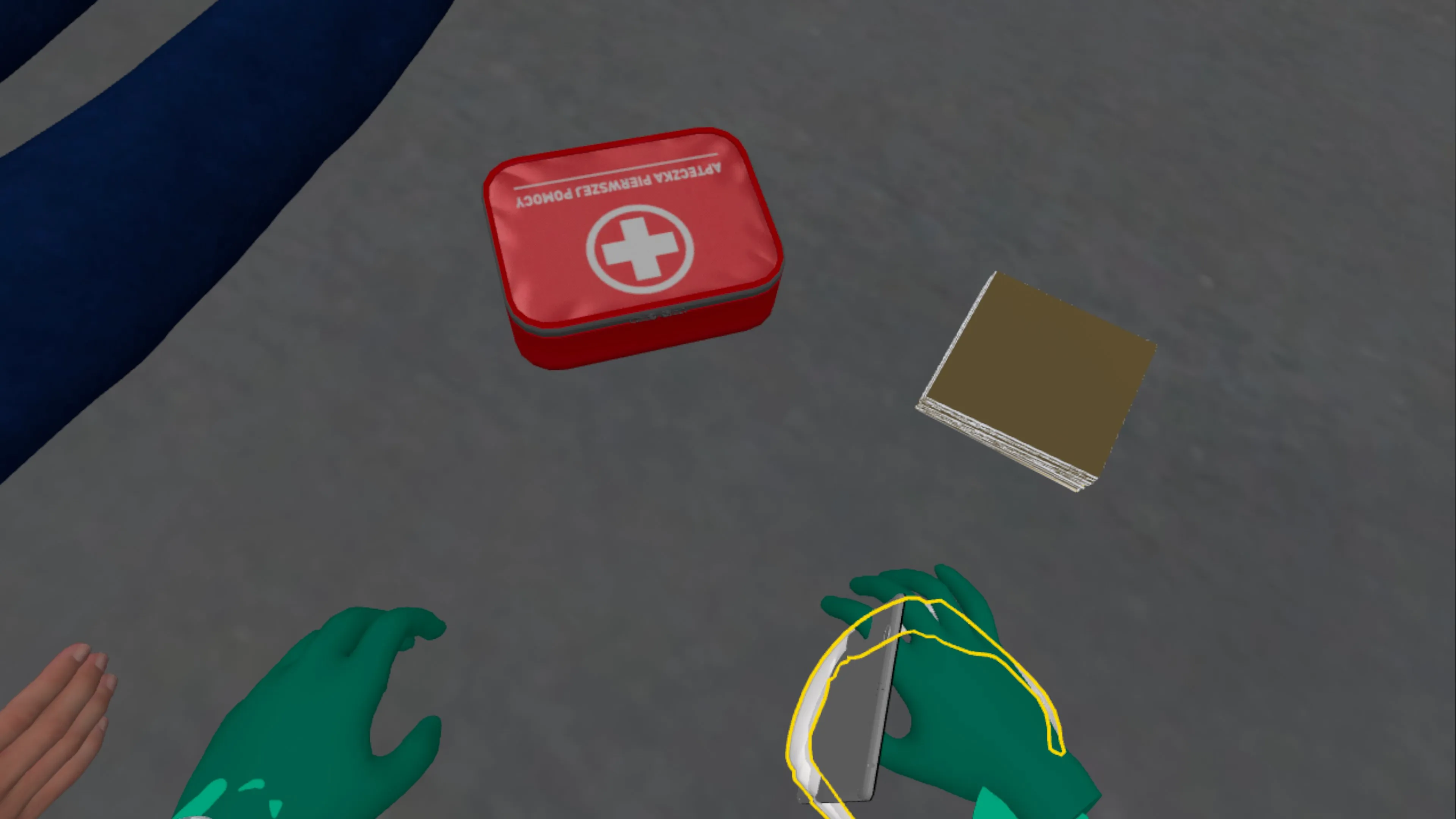 First aid training VR – solo BLS, CPR, and emergency care techniques.