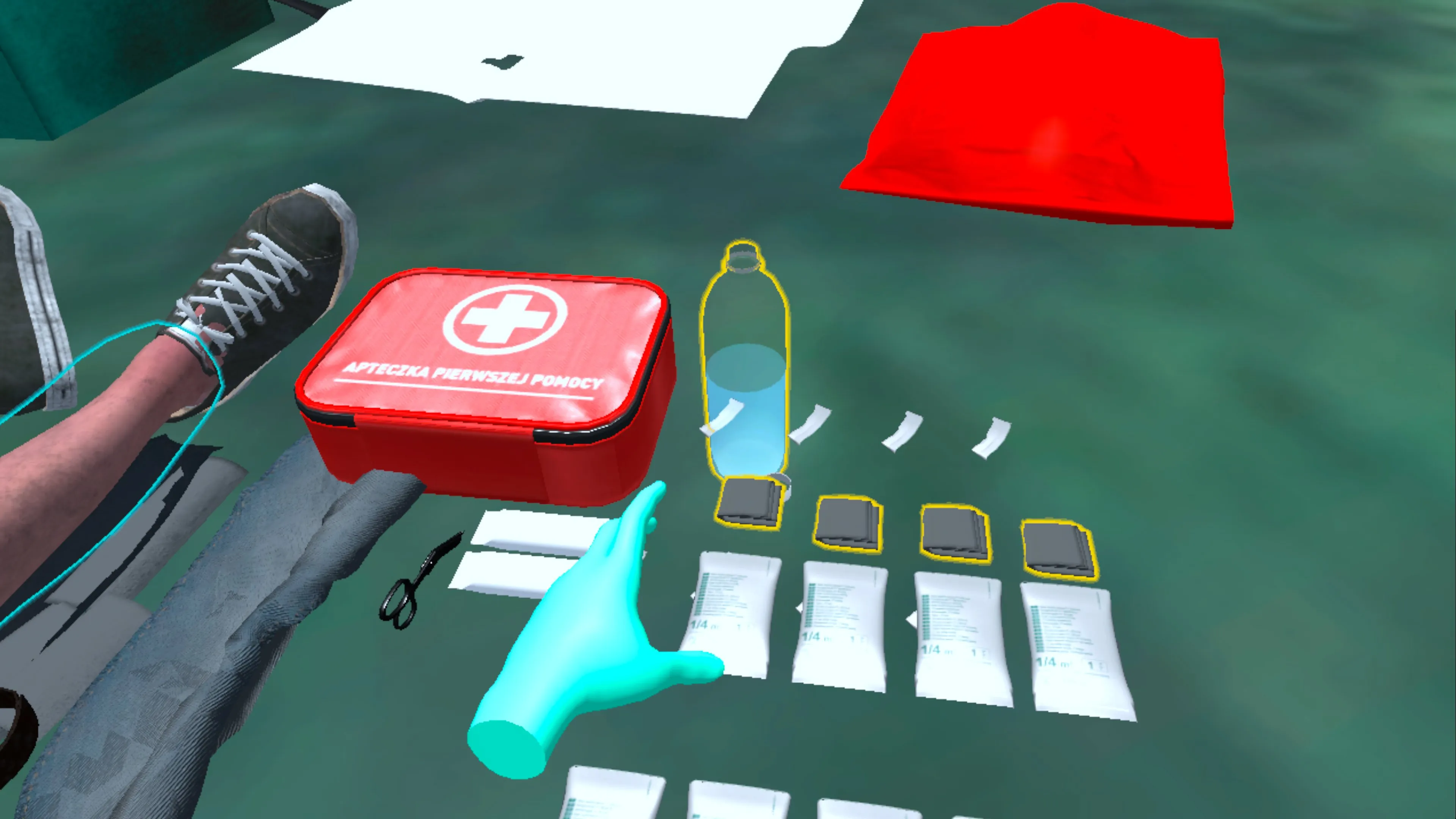 Burn injury VR training – proper first aid techniques.