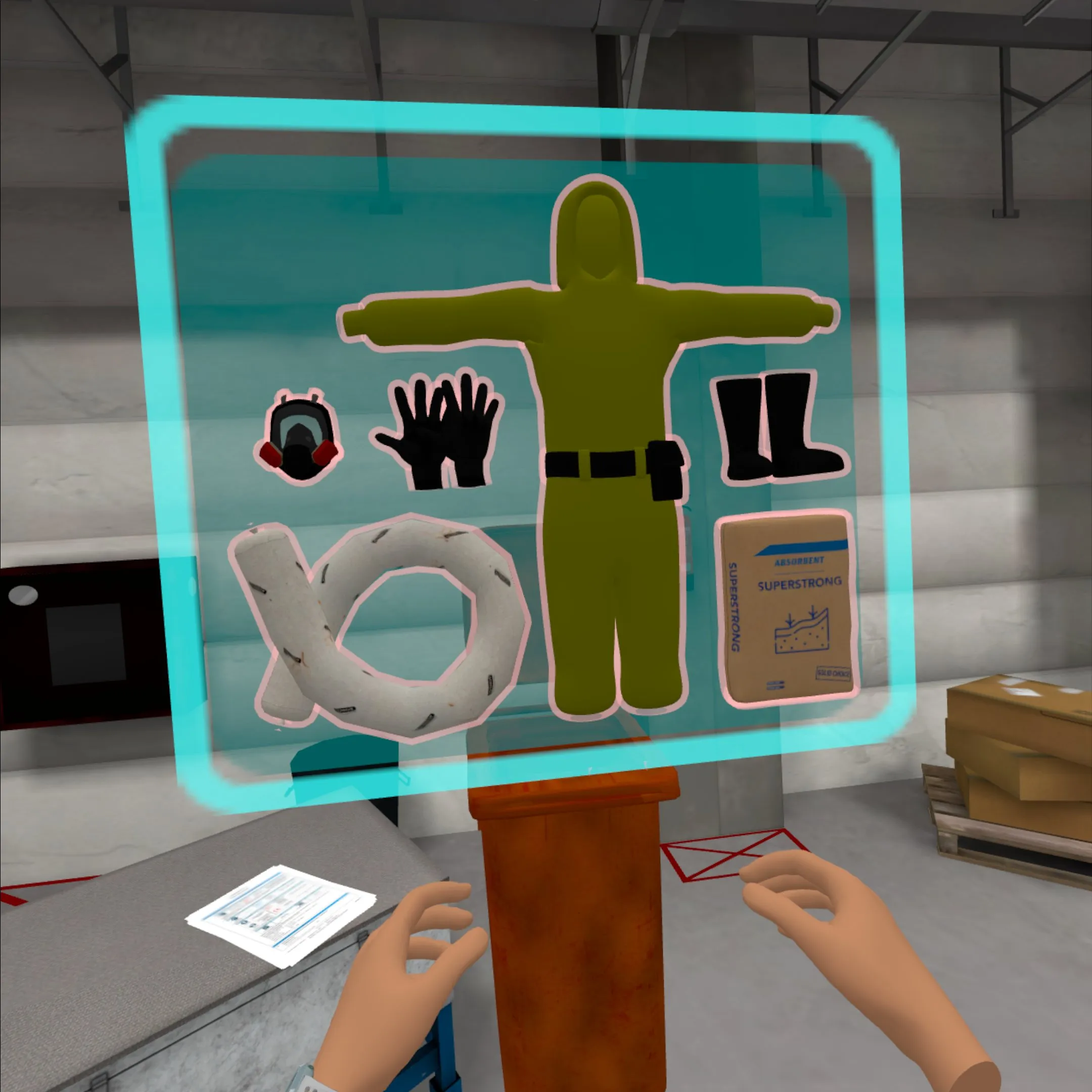 Workplace safety VR – emergency response to chemical leaks.