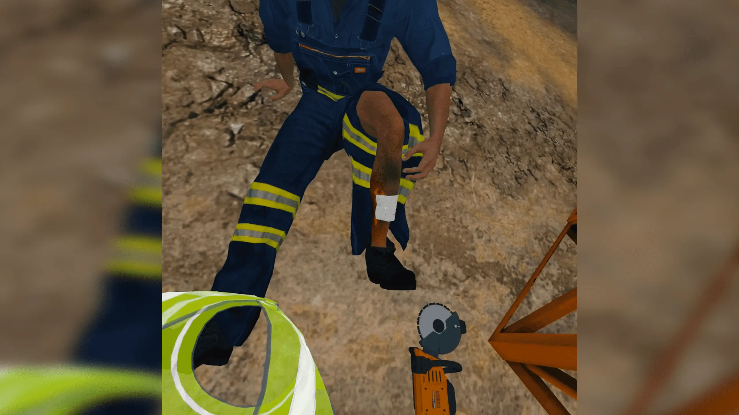 Workplace safety VR – handling injuries and cuts effectively.