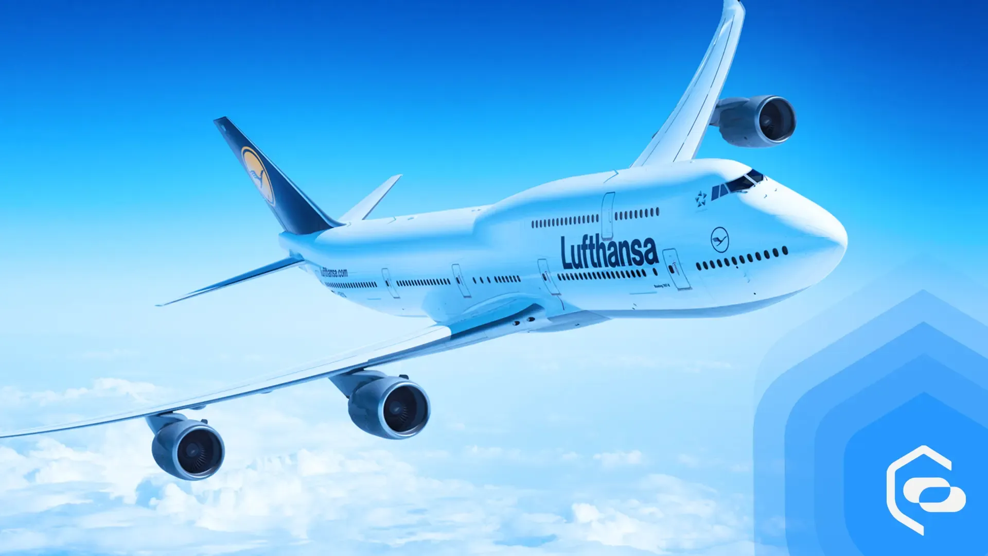 Samolot Lufthansy obok logo firmy EHS VR