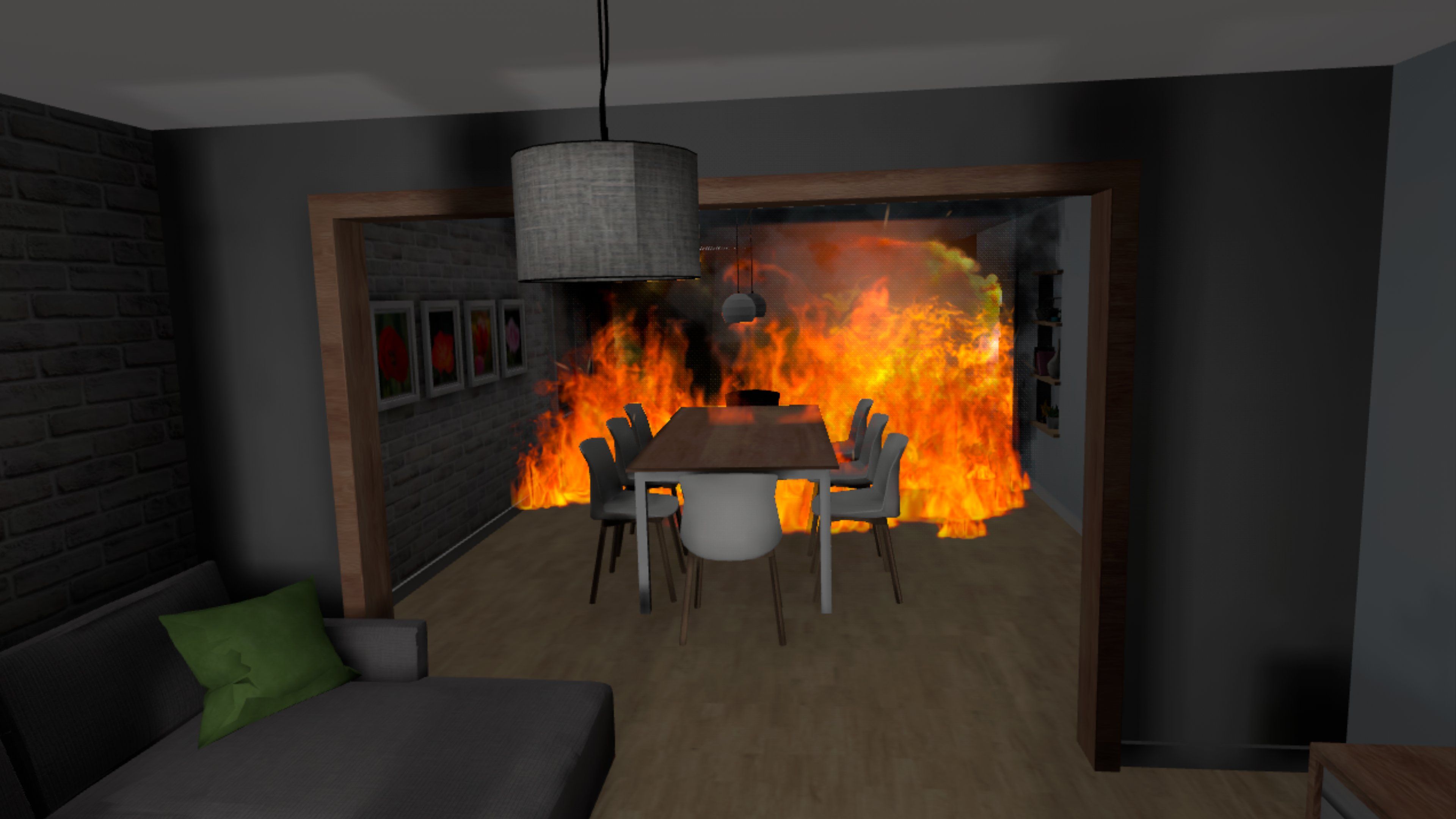 Sécurité incendie en VR : vivre une évacuation d’urgence sur coussin de sauvetage.