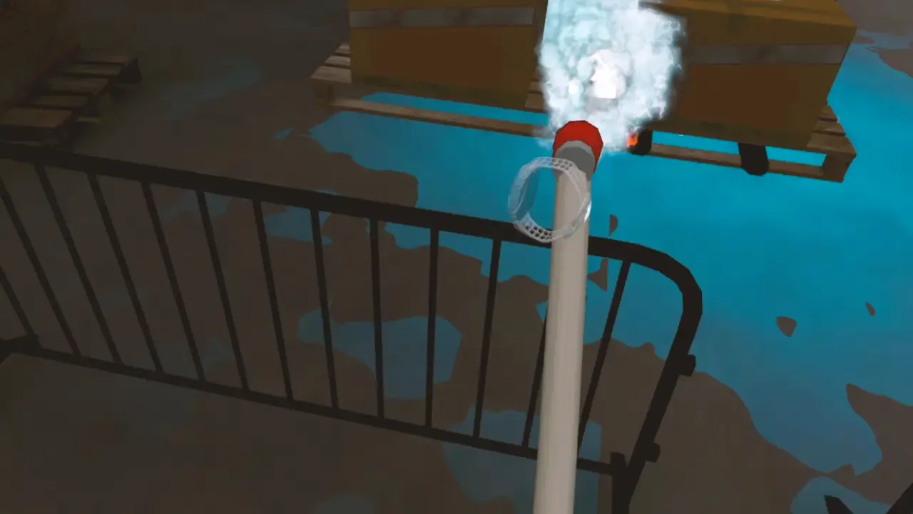 Warehouse Fire VR – evacuating the warehouse after the fire alarm.
