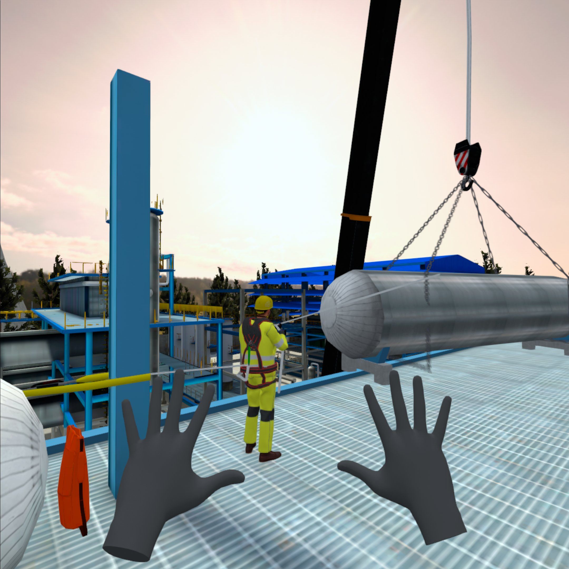 Formation sécurité en VR : travail en hauteur et prévention des chutes.