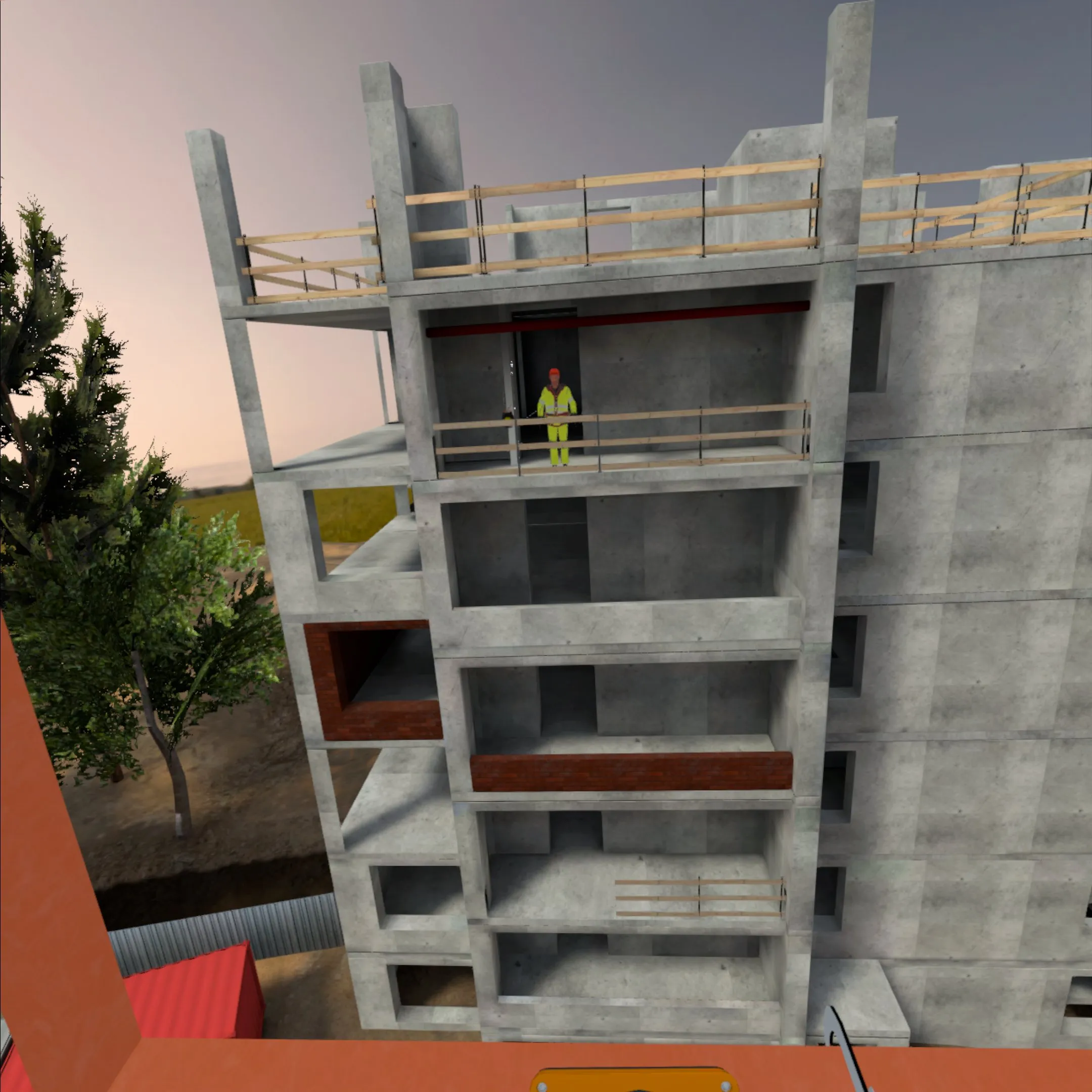 Formation VR au travail en hauteur : procédures de sécurité et évaluation des risques.